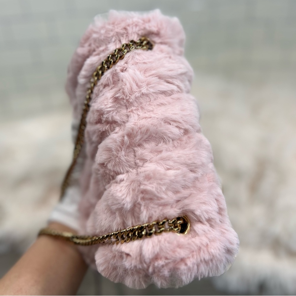 Versace Pink Virtus Faux Fur Crossbody Bag - Picture 7 of 12